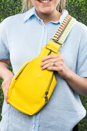 Windsor Wave Guitar Strap Yellow Small Sling Bag