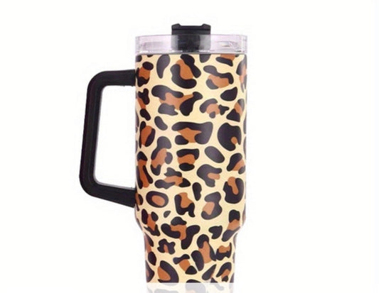 Newtag Yellow Leopard Portable Stainless Steel Tumbler