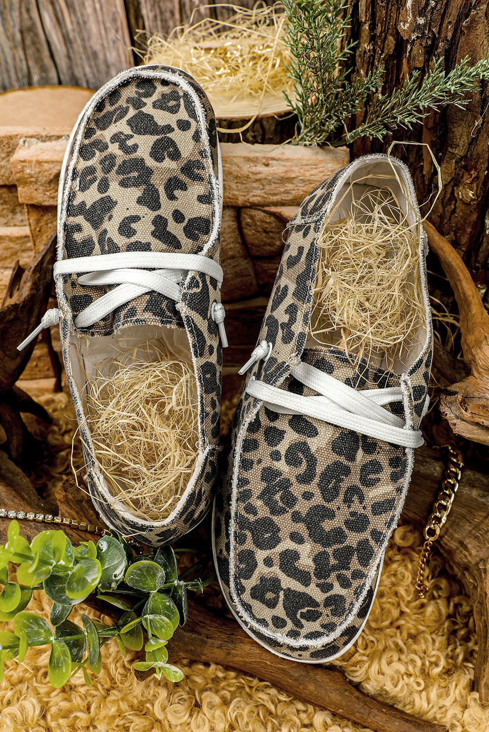 Leopard Slip On Flat Canvas Shoes