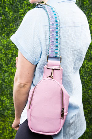 Spring Wave Guitar Strap Lilac Small Sling Bag